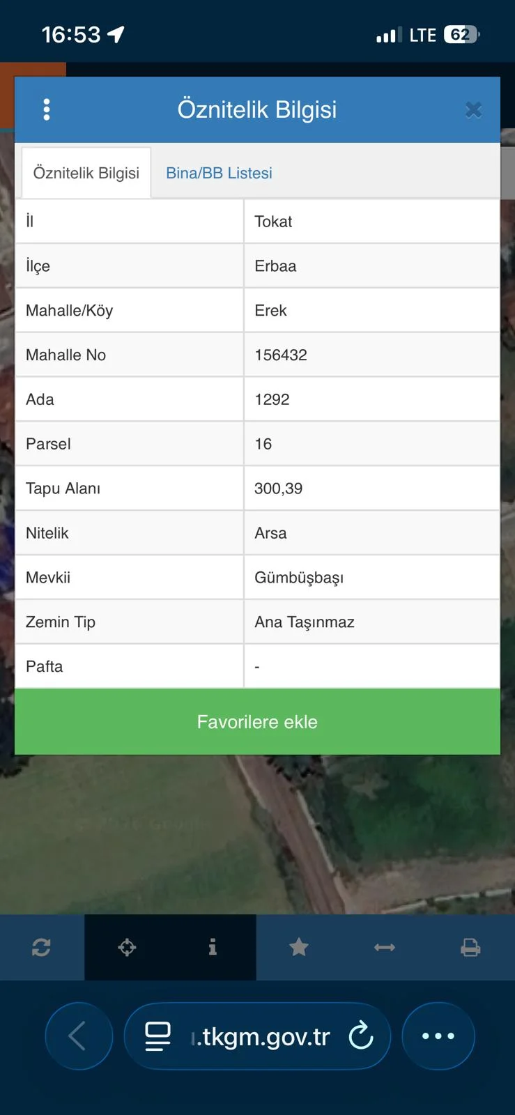 Erbaa Yıldırım Beyazıt  mahallesinde iki buçuk katlı bina ve iki arsası 718 m2 arsa - Resim 16